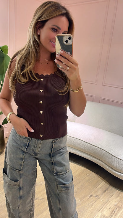 Golden Heart Top - bruin
