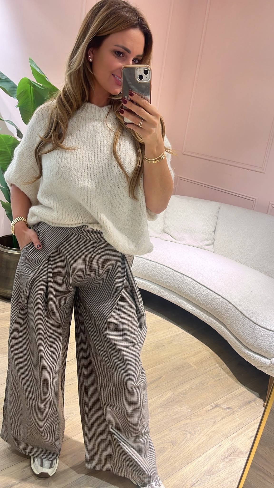 Élise Check Pantalon