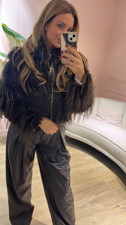 Zoë Fringe Jacket - chocolate brown
