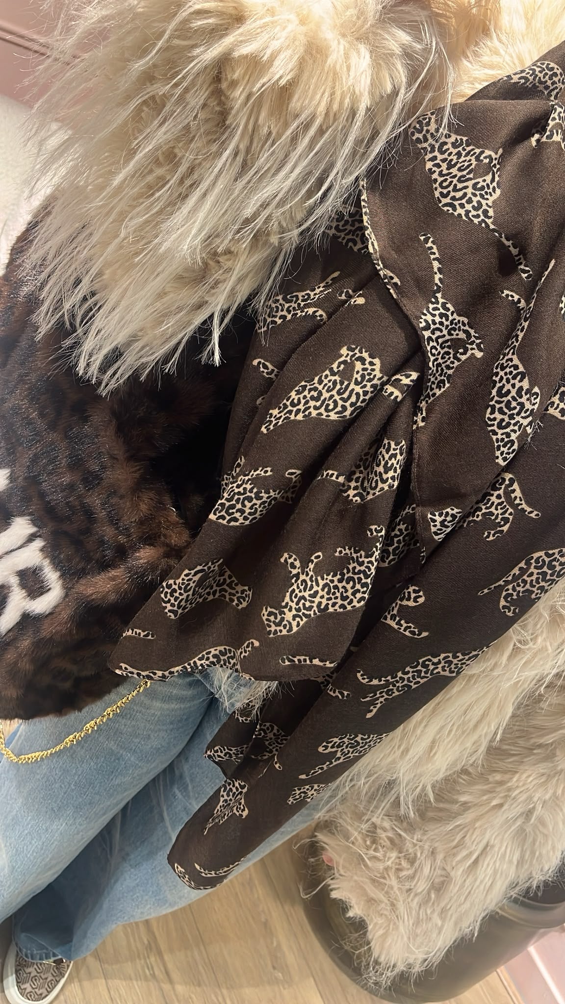 Leopard Sjaal - bruin