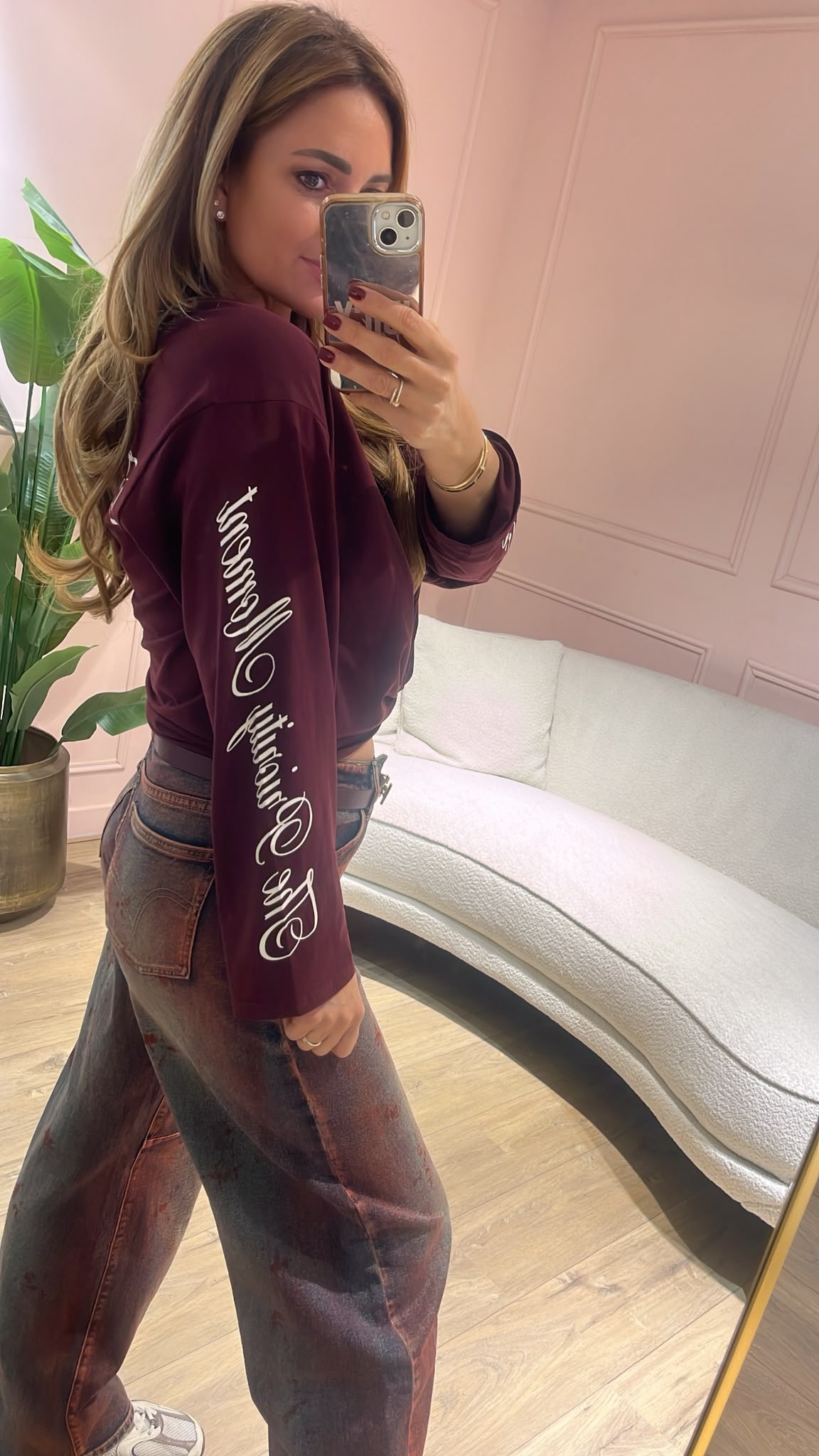 Maison Script Top - bordeaux