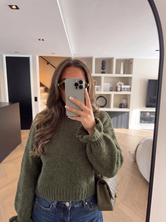Bella Bow Trui - olijfgroen
