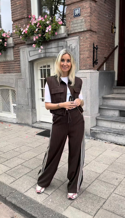 Gilet Fleur Choco bruin