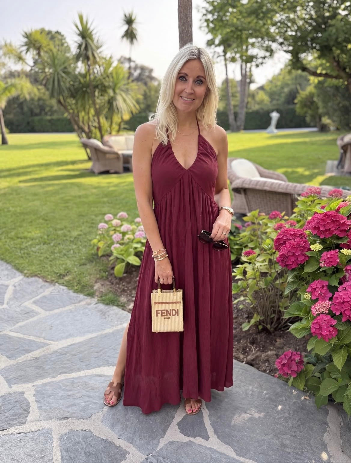 Azzuro Livia Maxi Jurk-bordeaux