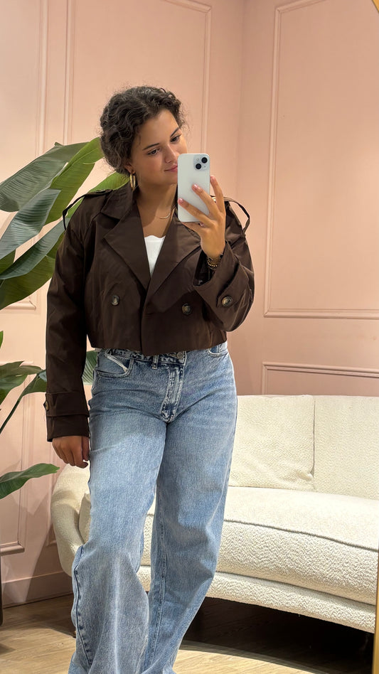Korte Trenchcoat Jasje – Bruin
