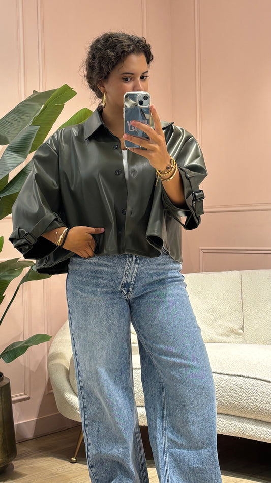 Leren Trenchcoat – Groen