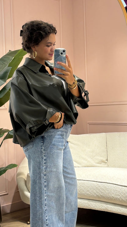 Leren Trenchcoat – Groen