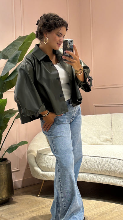 Leren Trenchcoat – Groen