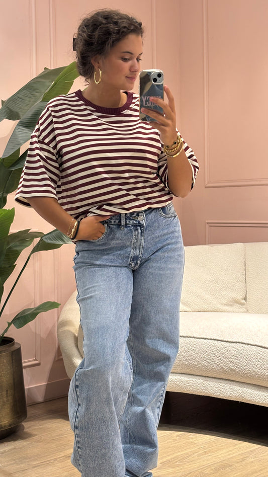 Striped Chic Shirt - Red