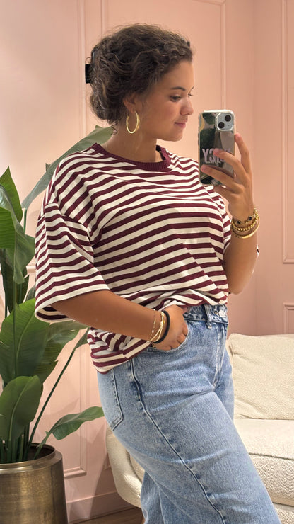 Striped Chic Shirt - Red