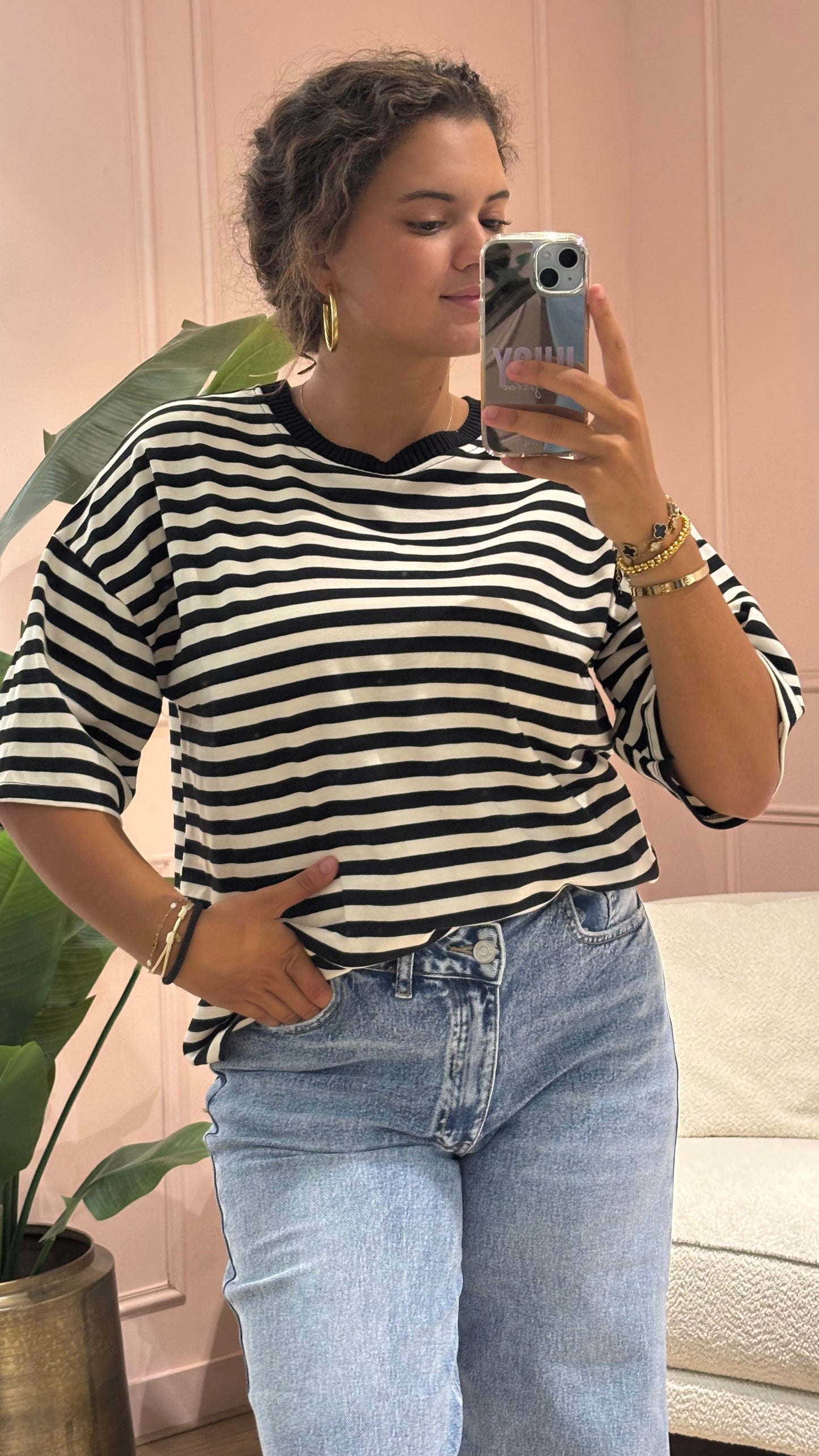 Striped Chic Shirt - Black