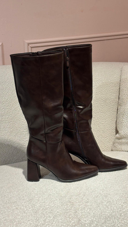 Elegante Leren Laarzen Brown