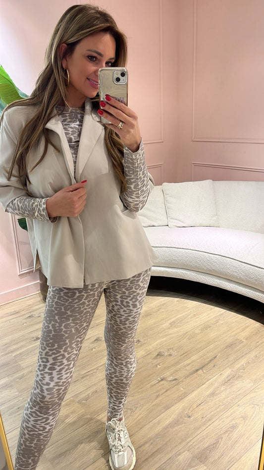 Stijlvolle Blazer met Korte Mouw – Beige