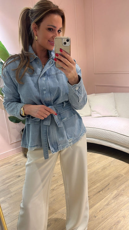 Denim Belt Jacket