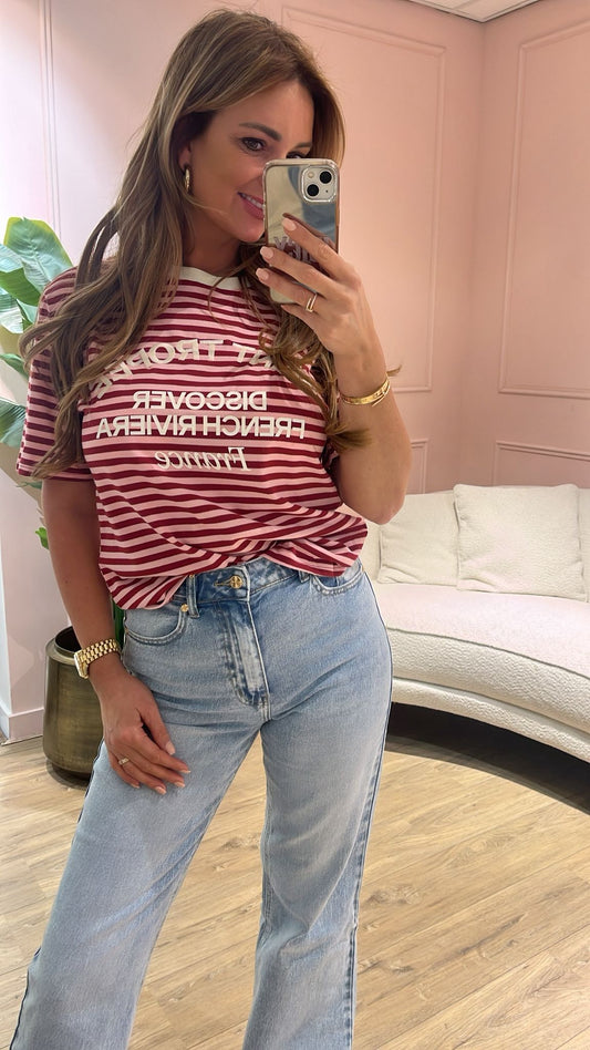 Saint Tropez Shirt - bordeaux/roze