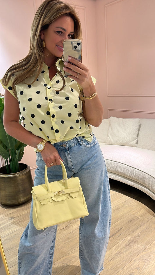 Elise Dot Blouse - geel met zwart