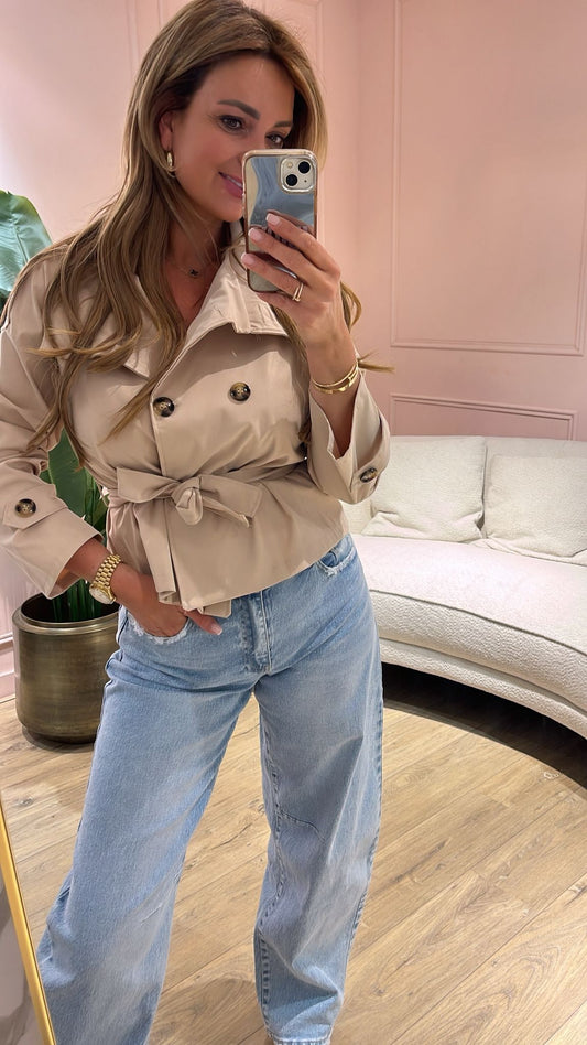 Paris Cropped Trench - beige