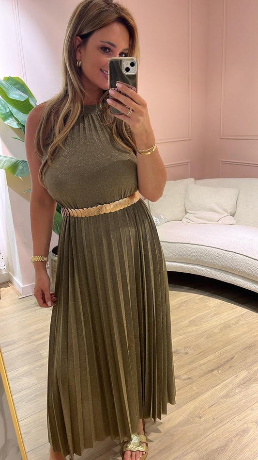 Golden Glow Dress - bronze olive