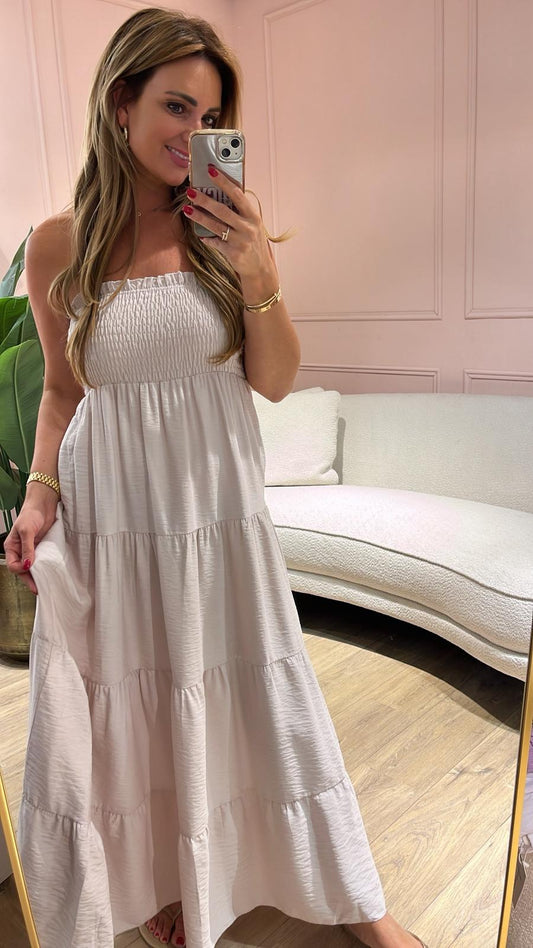 SALE !! Nora Maxi Jurk - beige