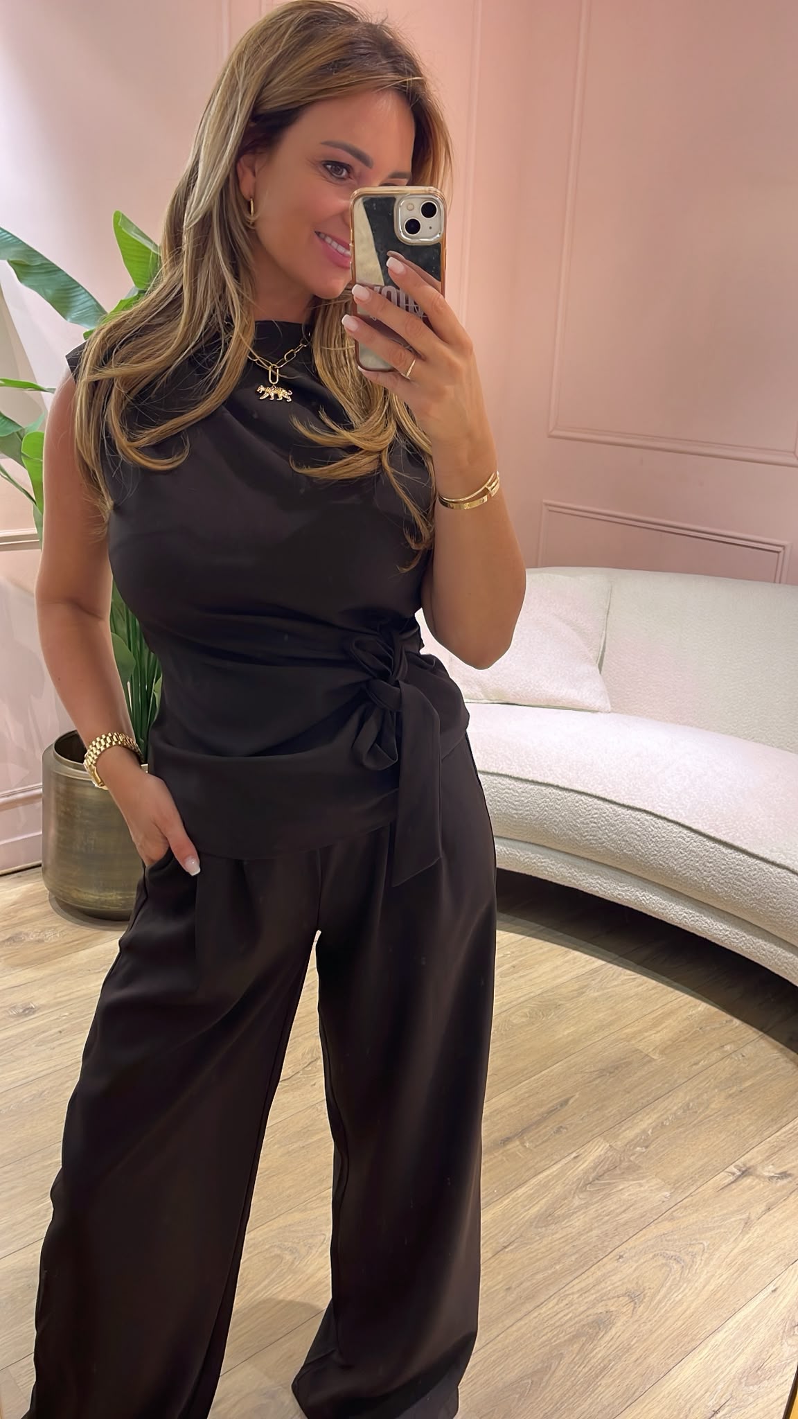 Azzurro Olivia Top - chocoladebruin