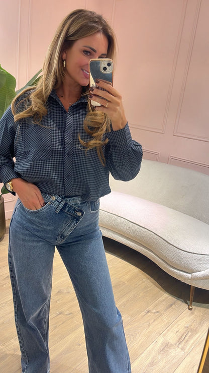 Midnight Check Blouse