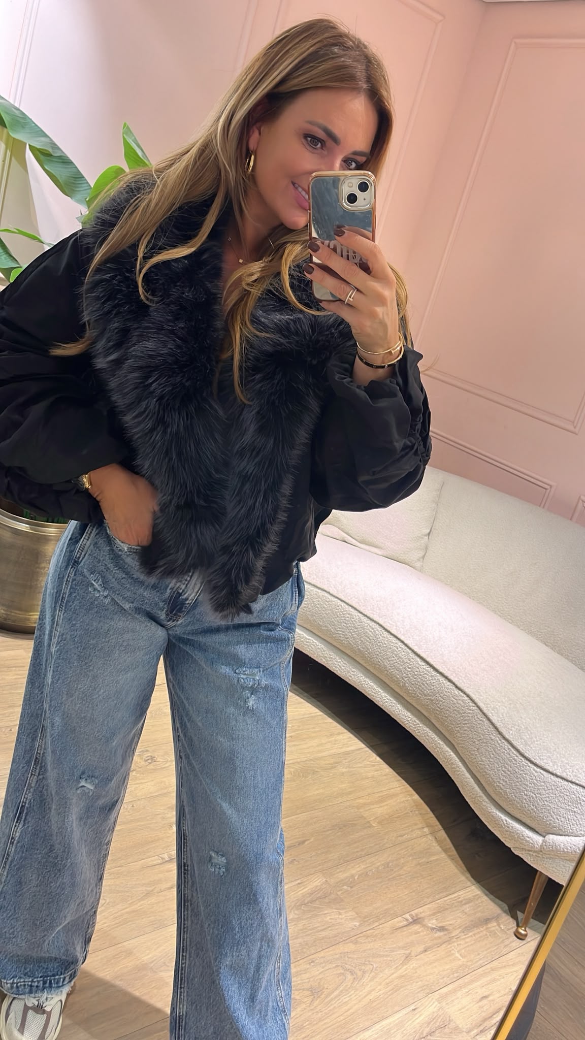 Amélie Fur Jacket - zwart