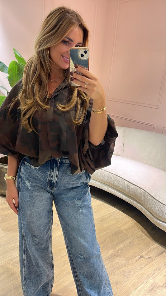 Camo Balloon Blouse