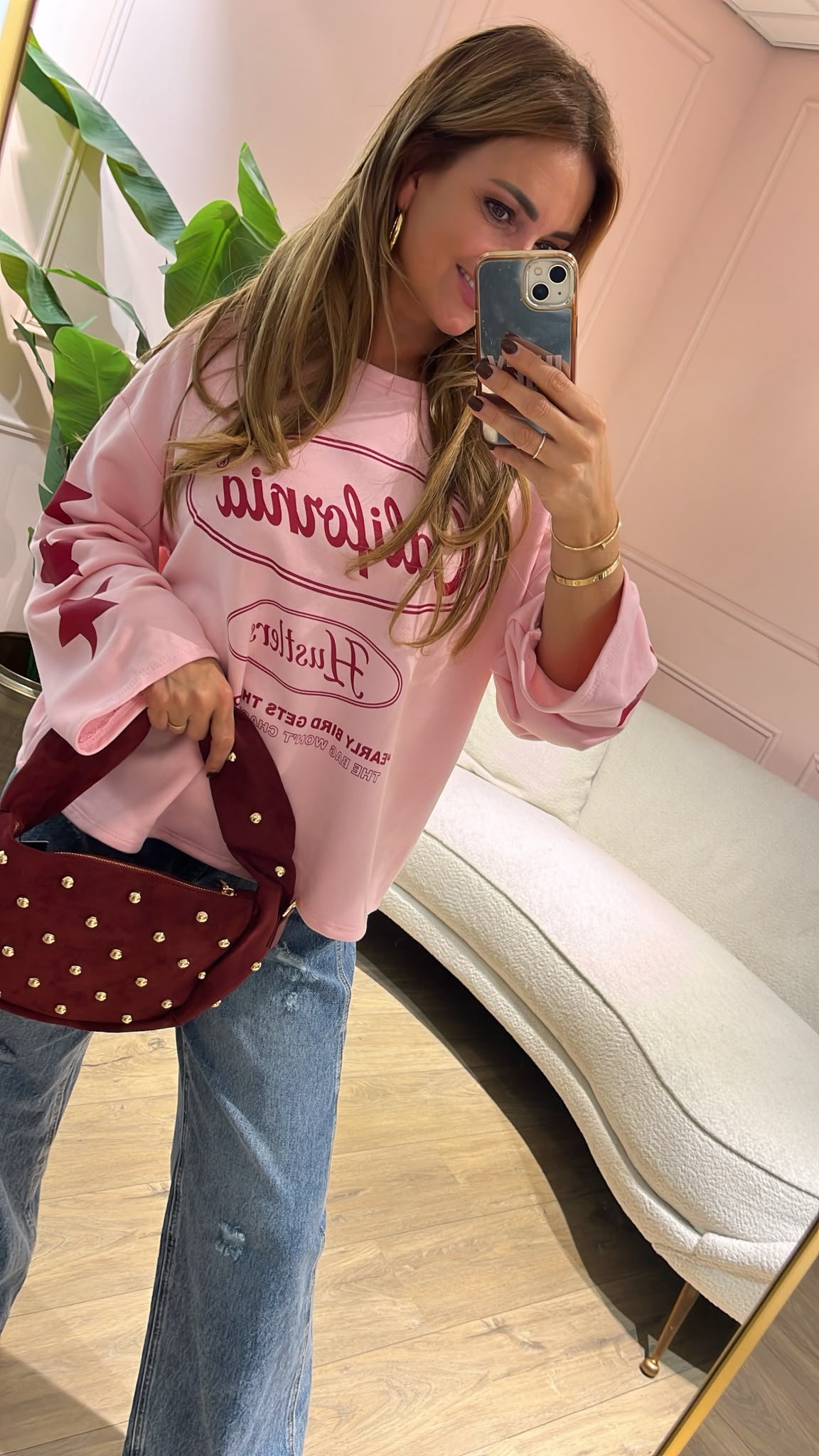 California Stars Sweater - roze