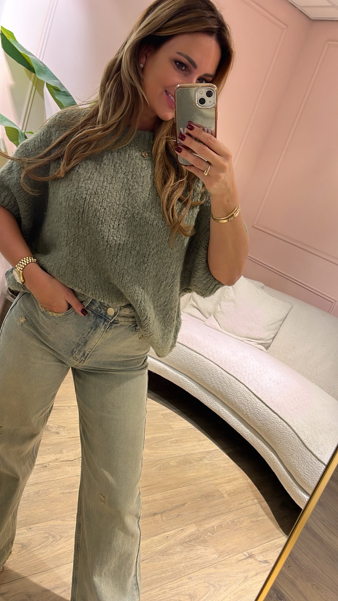 Livia Soft Knit Top - sage Green