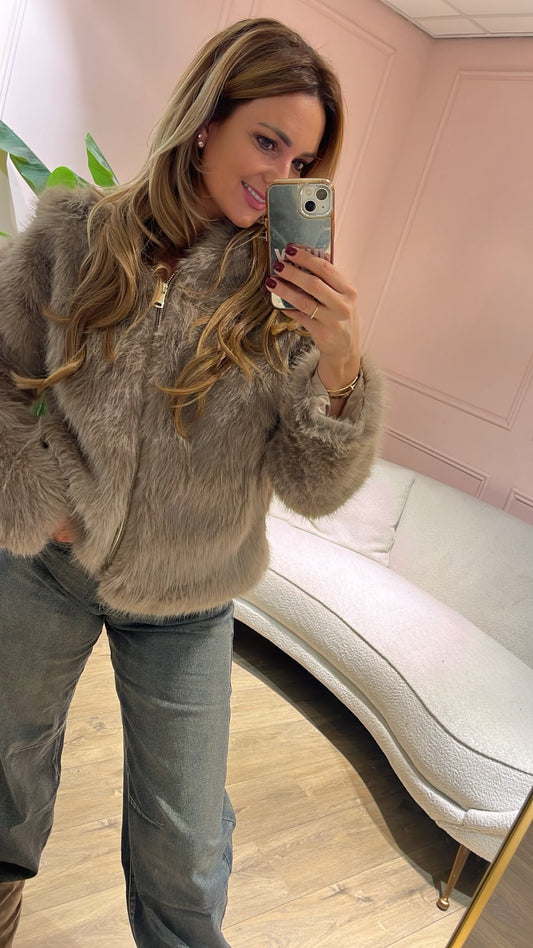 Teddy Luxe Jacket - taupe