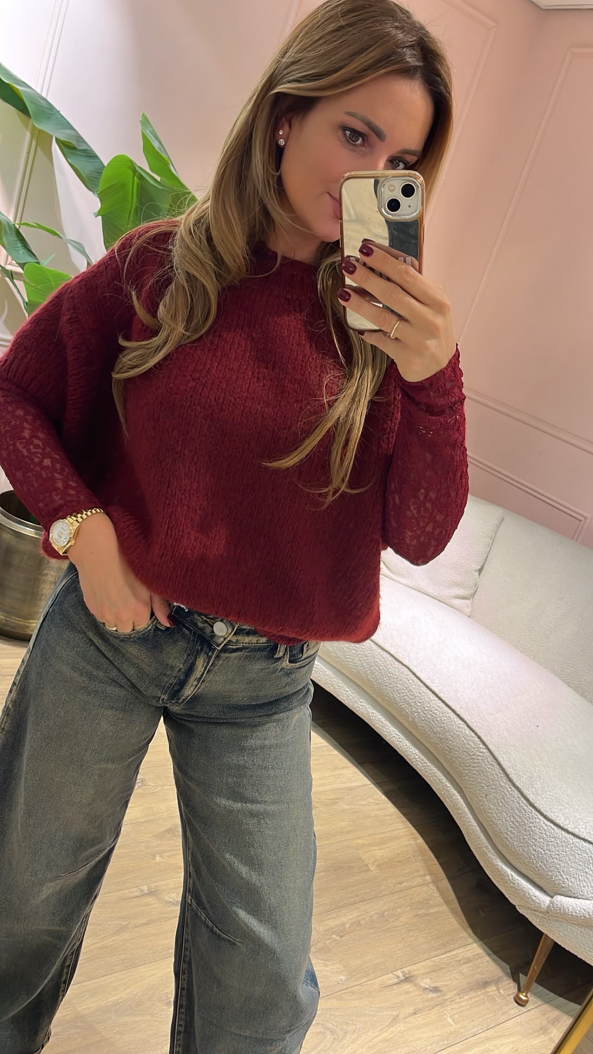 Livia Soft Knit Top - bordeaux