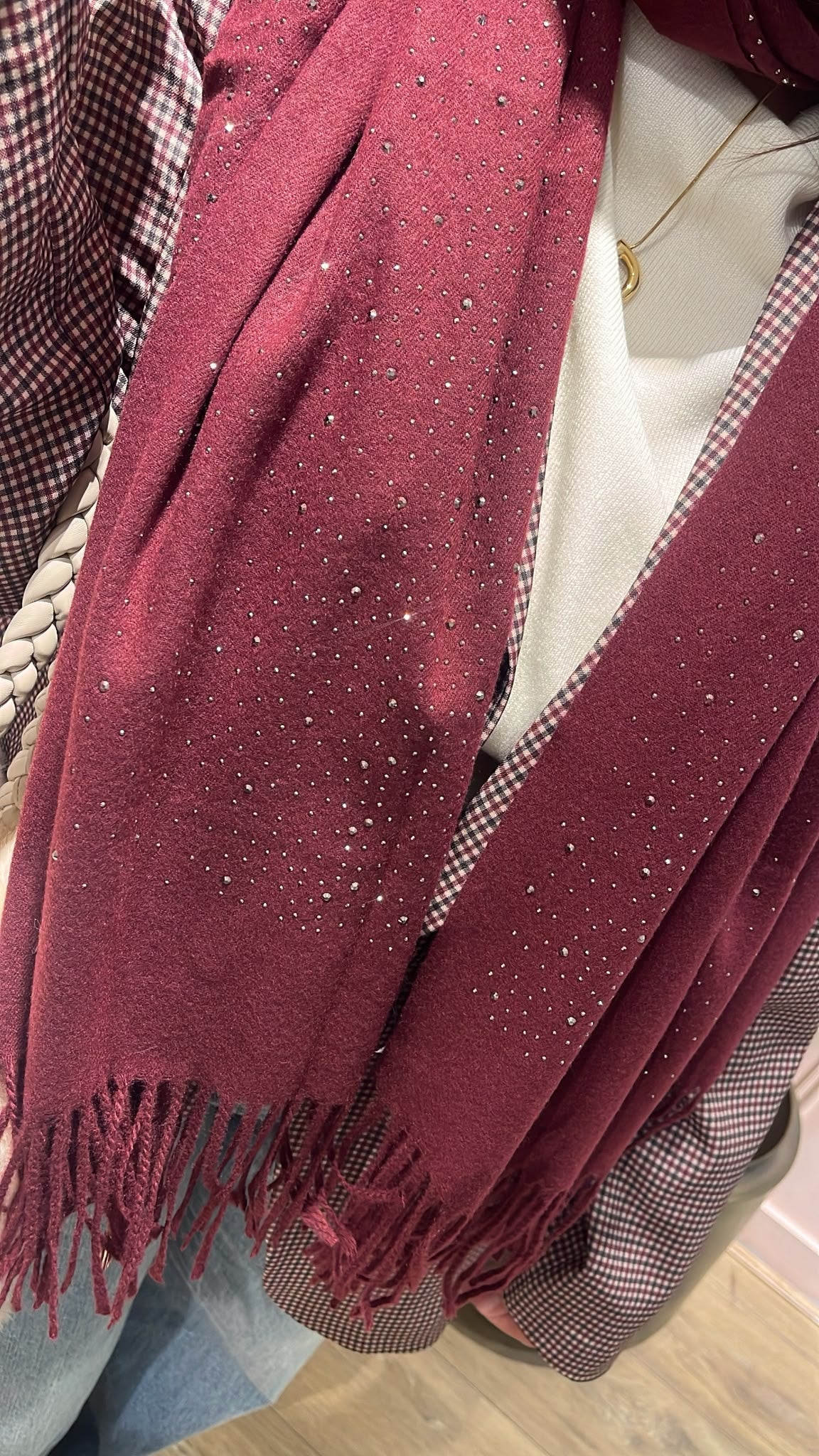 Diamond Sjaal - burgundy
