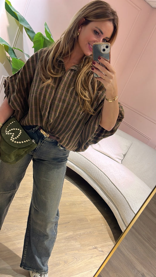 The Autumn Check Blouse - olijf/ khaki