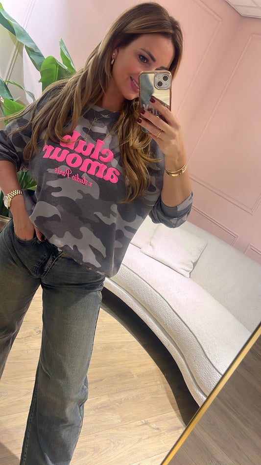 Camo Amour Sweater 💕 - grijs