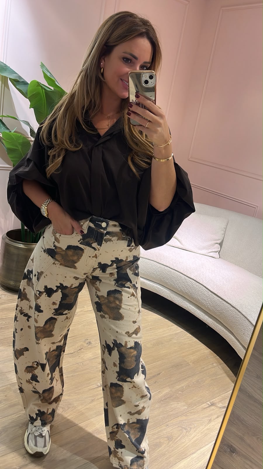 Cargo Jeans - cow print
