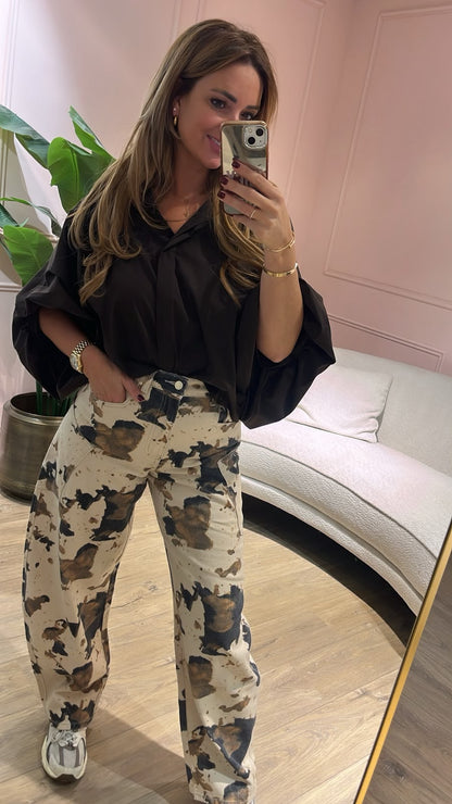 Cargo Jeans - cow print