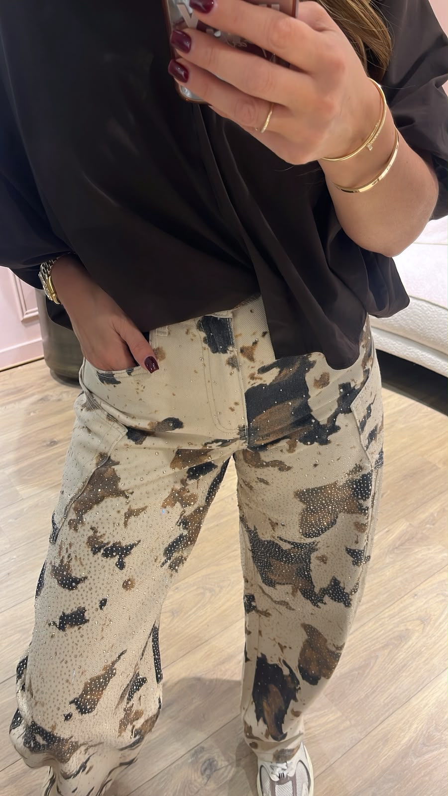Cargo Jeans - cow sparkle✨