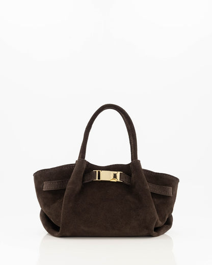 Suède Buckle Bag - donkerbruin