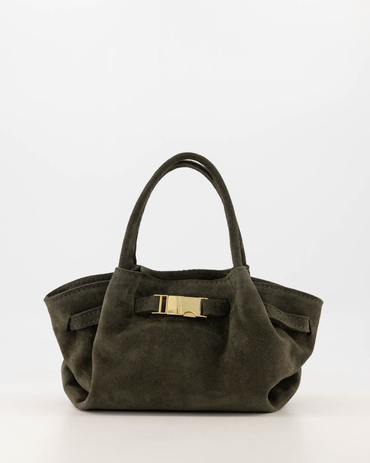 Suède Buckle Bag - olijfgroen