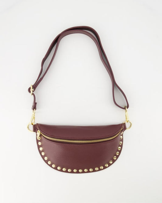 Luna Stud Bag - bordeaux