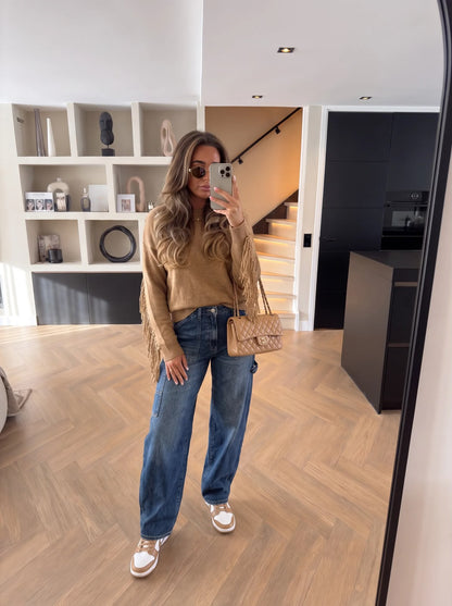 Fringe Knit Top – camel 🤎