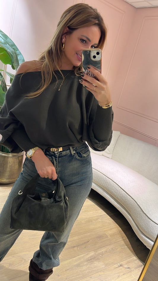 Amélie Knit Top - antraciet
