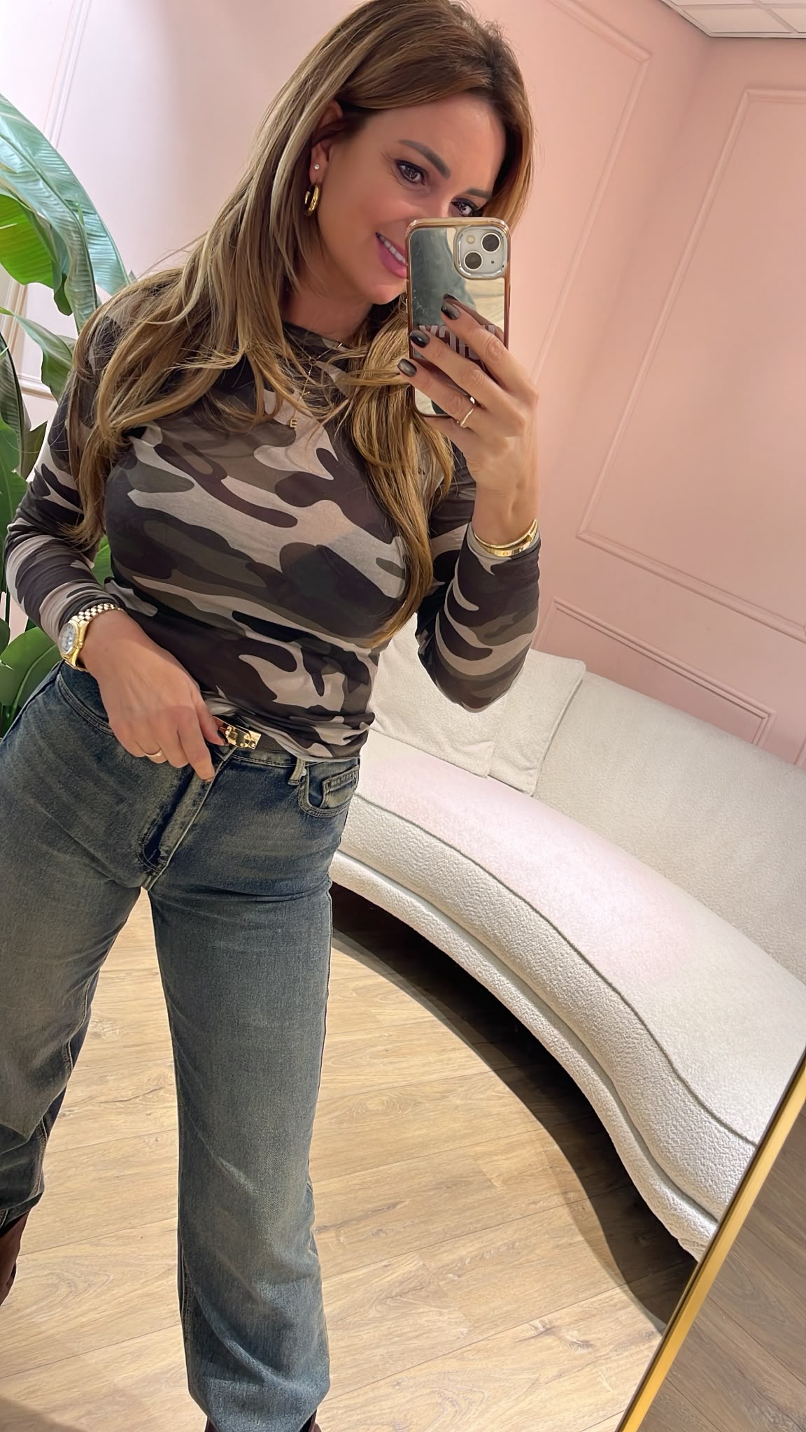 Camo Cashmere Top - bruin/ taupe