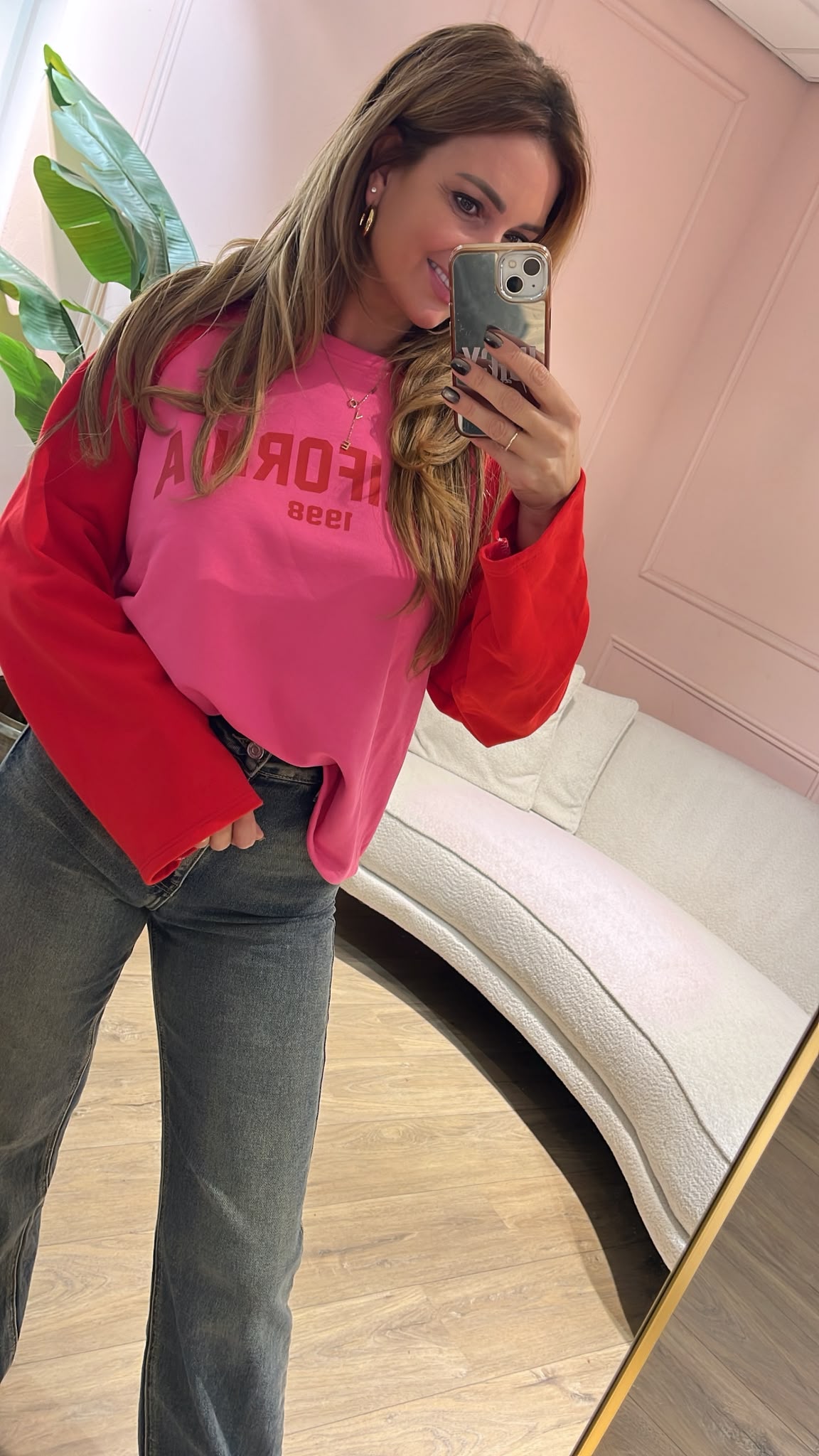 California College Sweater 💕 - rood/ roze