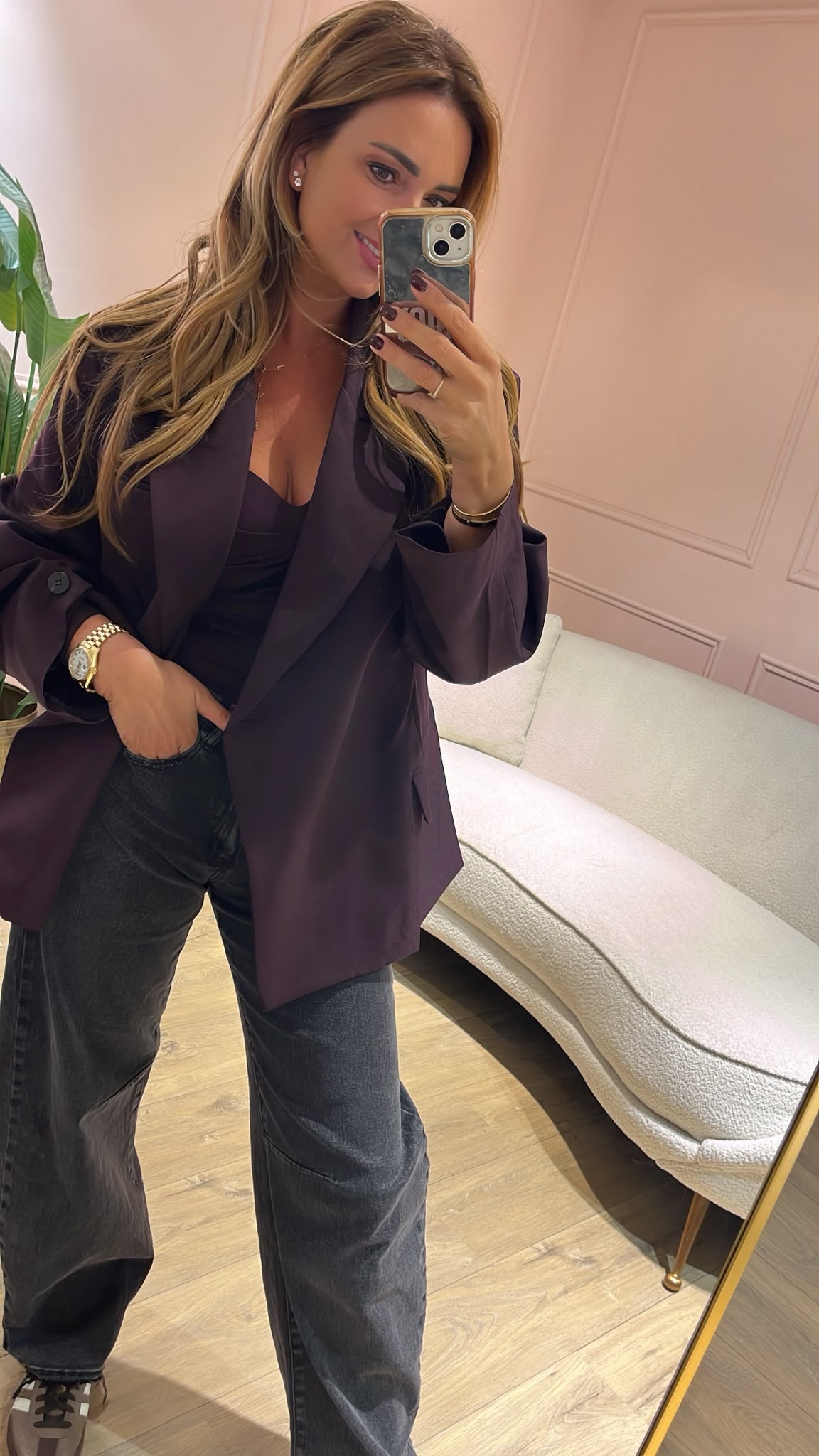 Milana Chic Blazer - burgundy