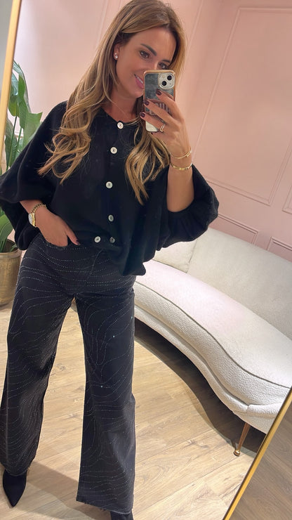 Queen Hearts Sparkle Waves Broek 🖤