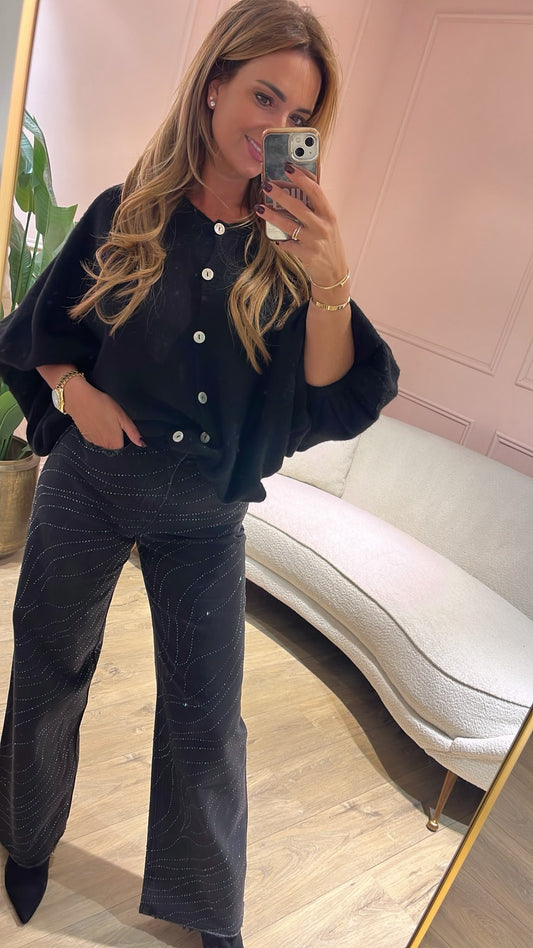 Queen Hearts Sparkle Waves Broek 🖤