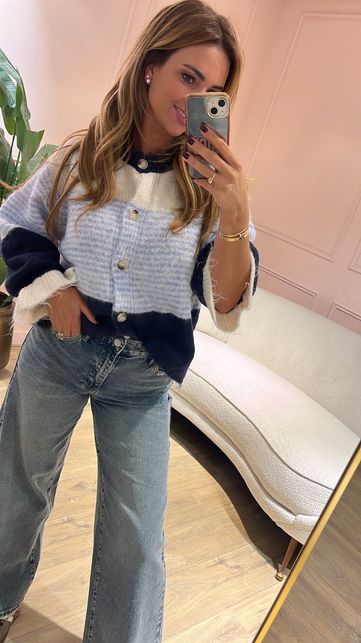 Cozy Stripes Vest - blauw