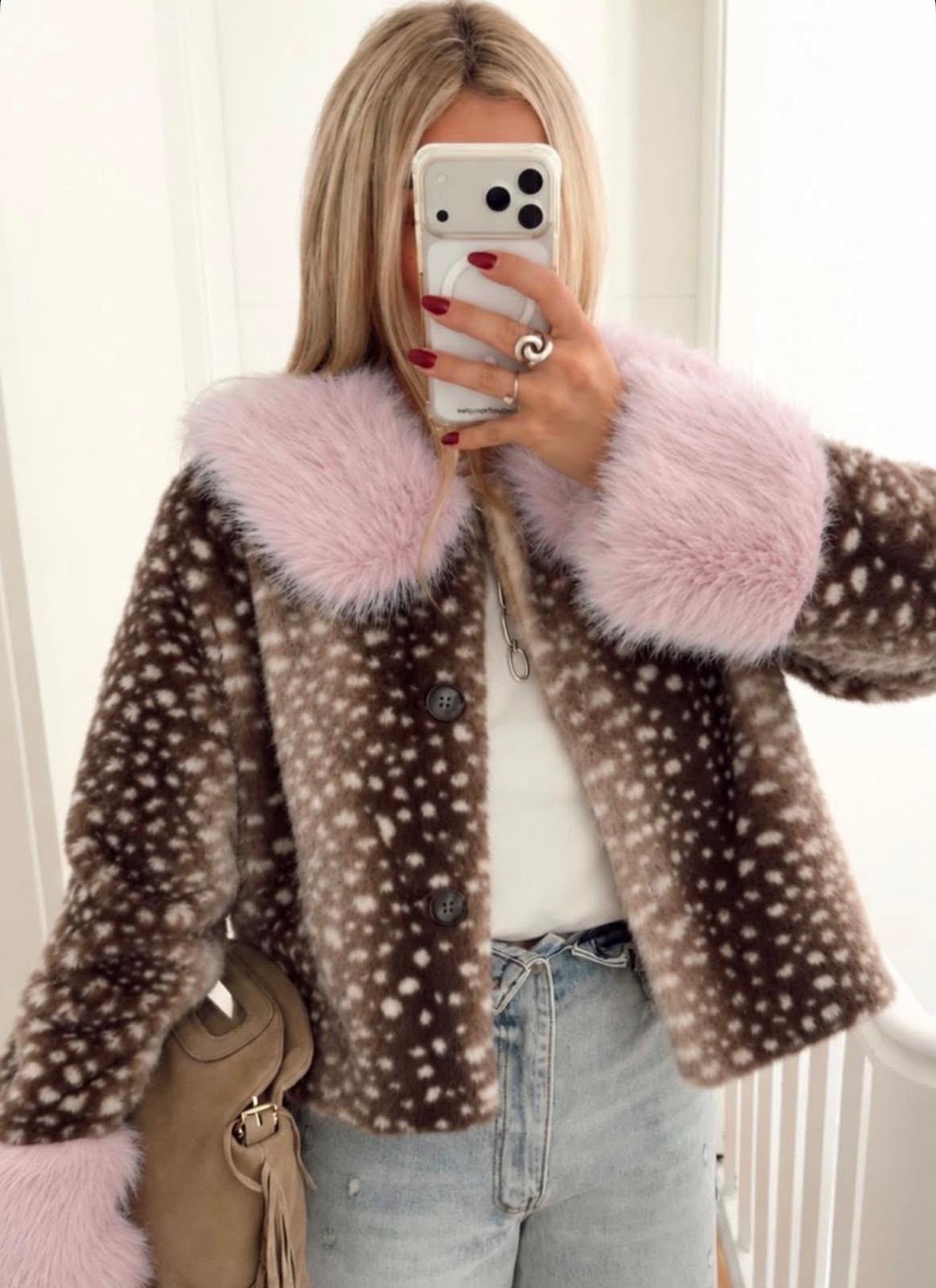 Bambi Fluffy Jacket - baby pink🩷