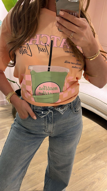 Matcha Mood T-shirt - perzik